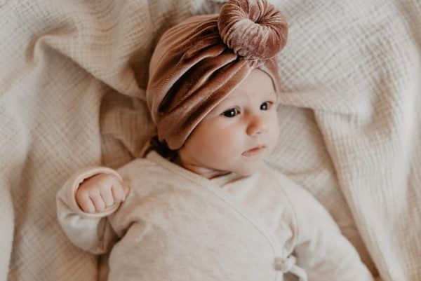 Turban muts velvet oud roze - Afbeelding 4