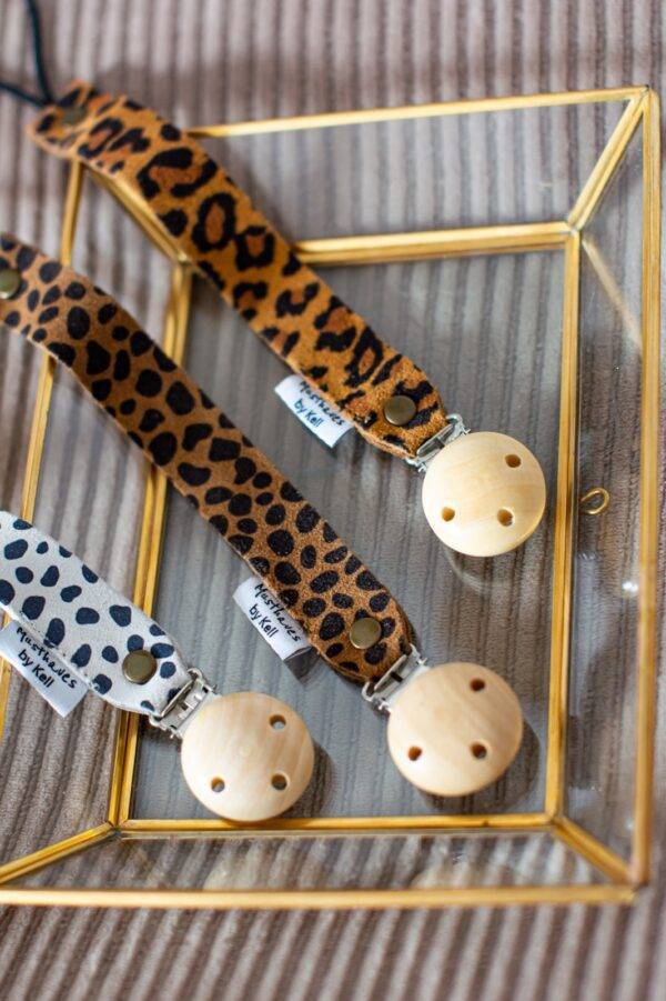 Speenkoord van leer - Leopard bruin - Afbeelding 4