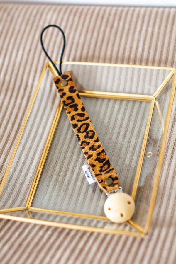 Speenkoord van leer - Leopard bruin - Afbeelding 2