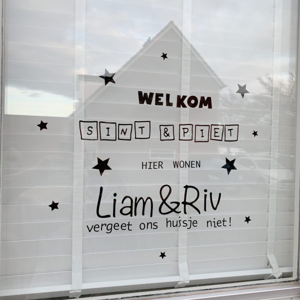 Sint en Piet raamsticker