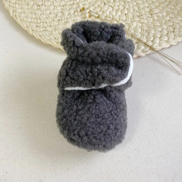 Slofjes teddy donker grijs