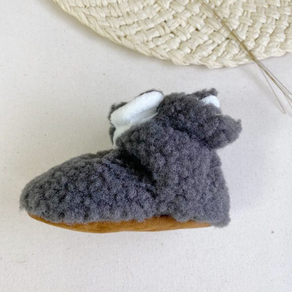 Slofjes teddy donker grijs - Afbeelding 2