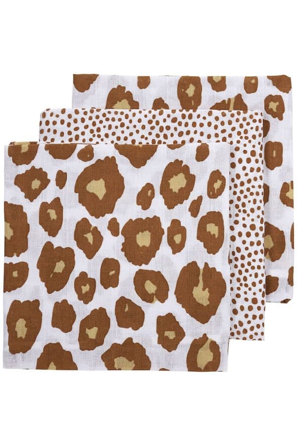 HYDROFIELE DOEKEN 3-PACK CHEETAH/PANTER - CAMEL - 70X70CM