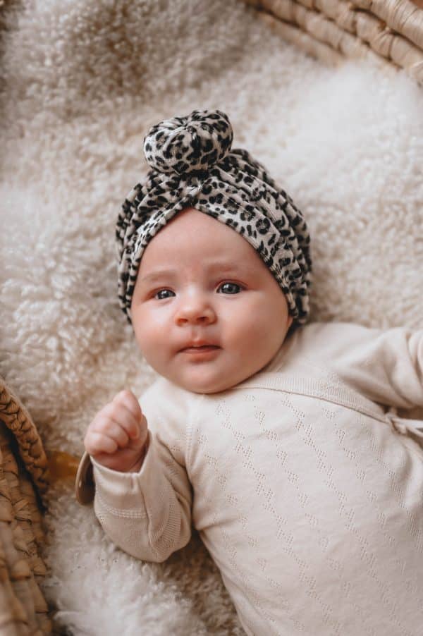Turban muts velvet Leopard - Afbeelding 2