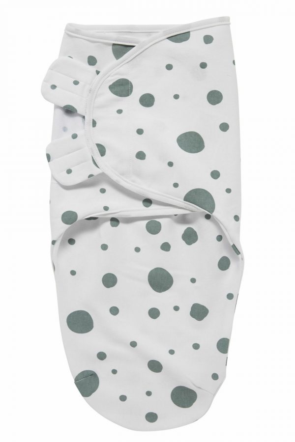 SWADDLEMEYCO DOTS - STONE GREEN - 0-3 MAAND