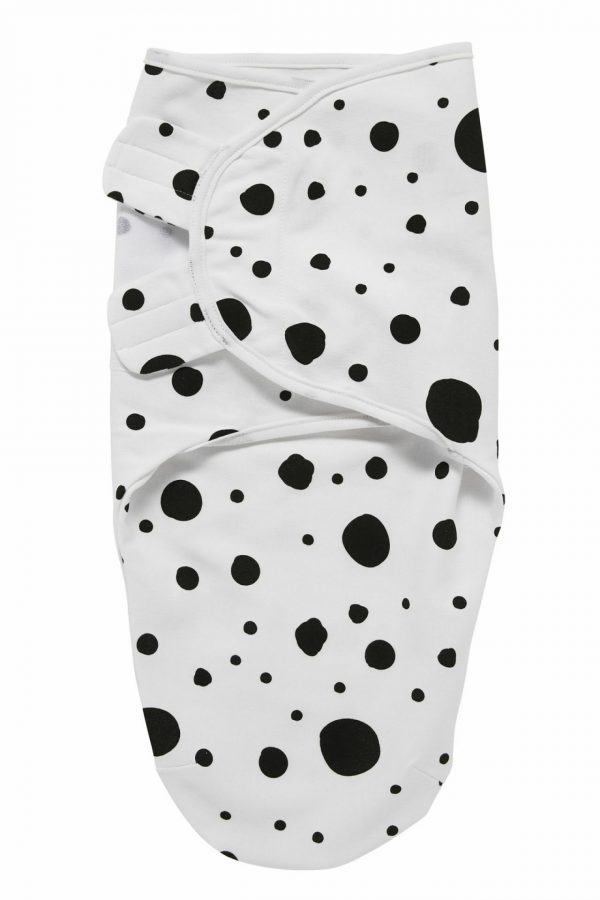 SWADDLEMEYCO DOTS - ZWART - 0-3 MAAND