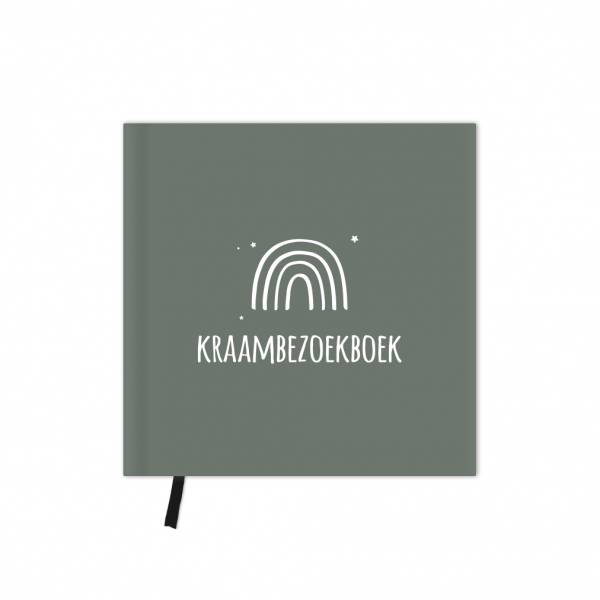 Kraambezoekboek | donkergroen witte regenboog - Afbeelding 2