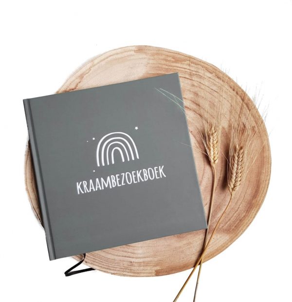 Kraambezoekboek | donkergroen witte regenboog