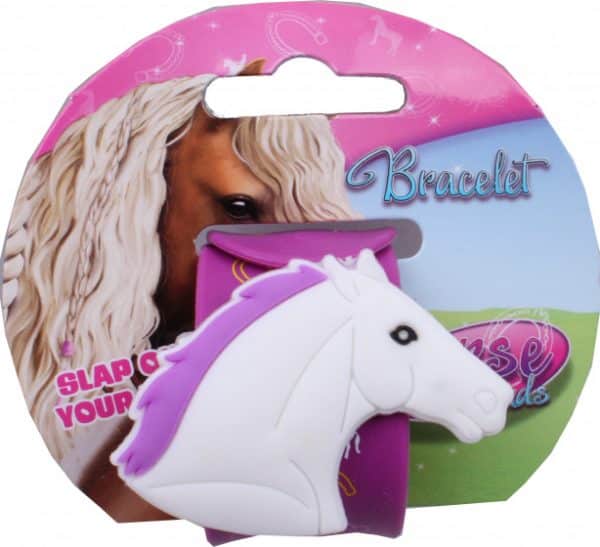 Horse Friends klaparmband meisjes 21,5 cm paars/wit/geel