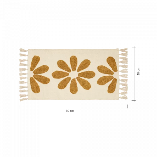 Medium rug 3 daisies mustard - Afbeelding 2
