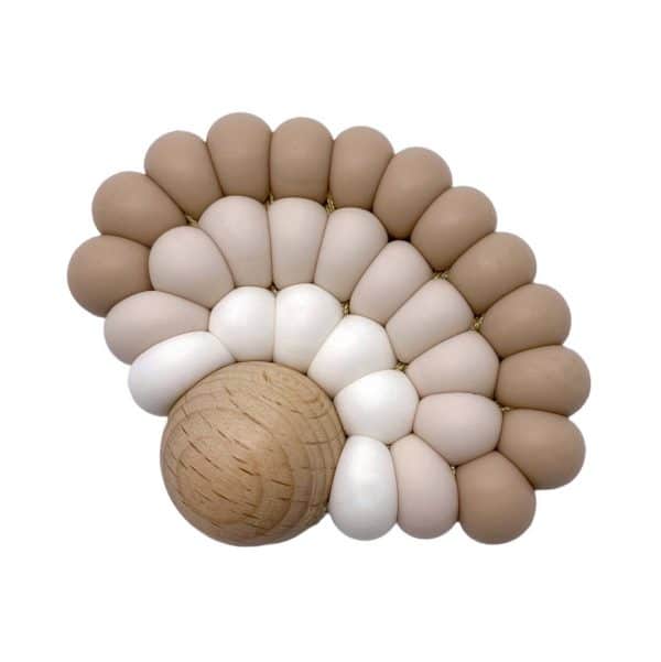 Bijtring schelp taupe