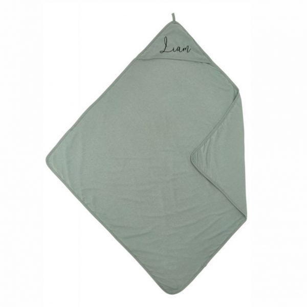 WIKKELDOEK BASIC JERSEY - FOREST GREEN - 80X80CM - MET NAAM