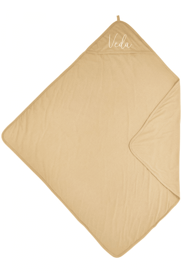 WIKKELDOEK BASIC JERSEY - WARM SAND - 80X80CM - MET NAAM - Afbeelding 2
