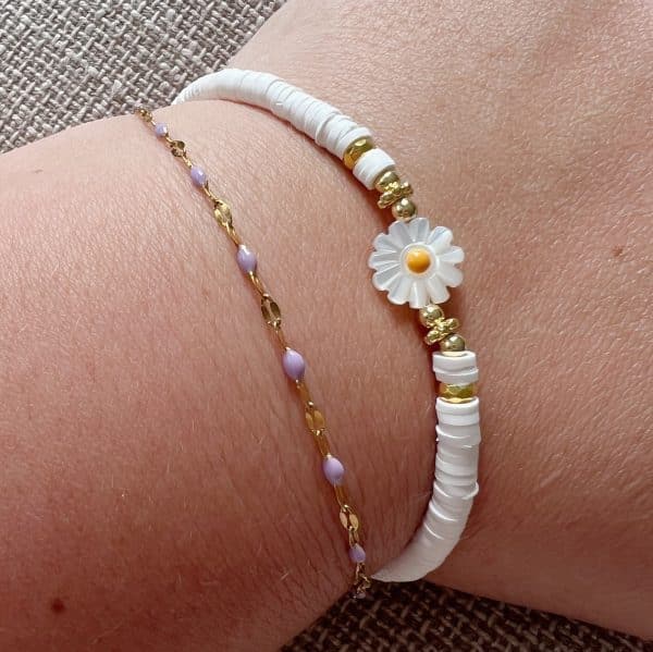 Armband katsuki wit madelief - Afbeelding 3
