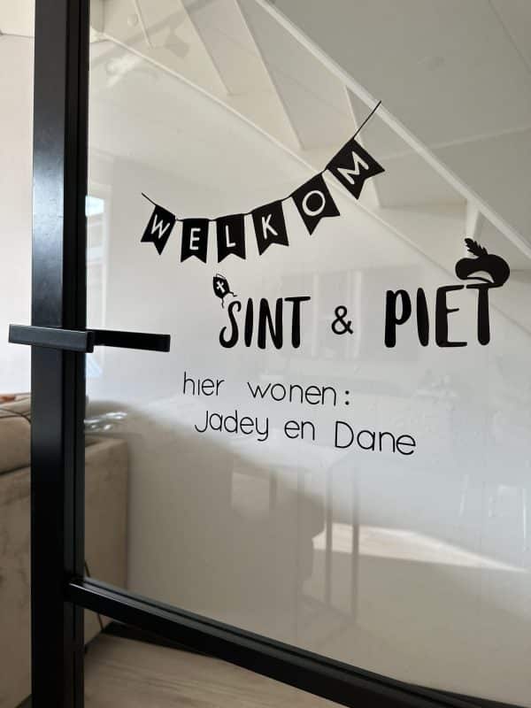 HERBRUIKBARE RAAMSTICKER | Welkom Sint & Piet - Afbeelding 2