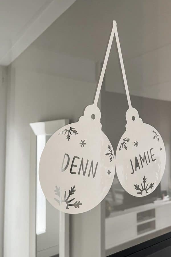 HERBRUIKBARE RAAMSTICKER | Kerstbal met naam - Afbeelding 3