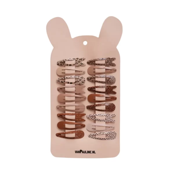 Hairclips Bunny Stripe & Moon (5 cm)