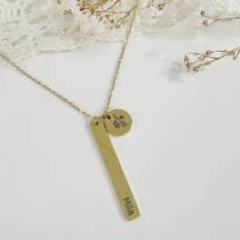 Mama ketting RVS Moederdag droogbloem