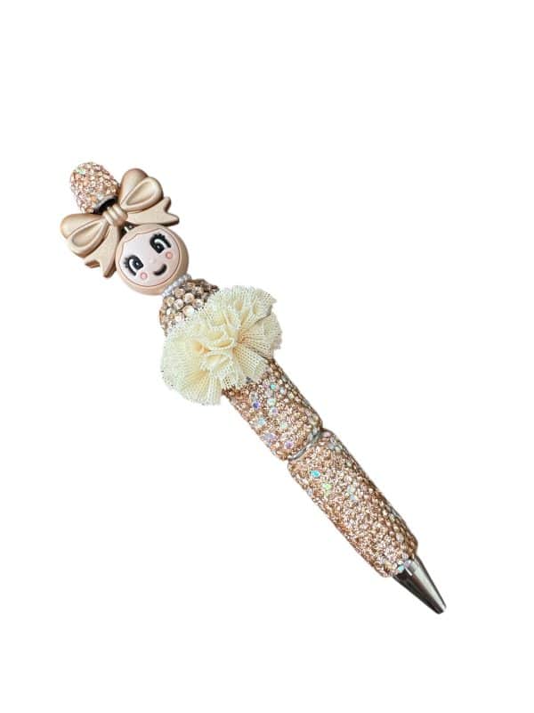 Strass pen bronze meisje
