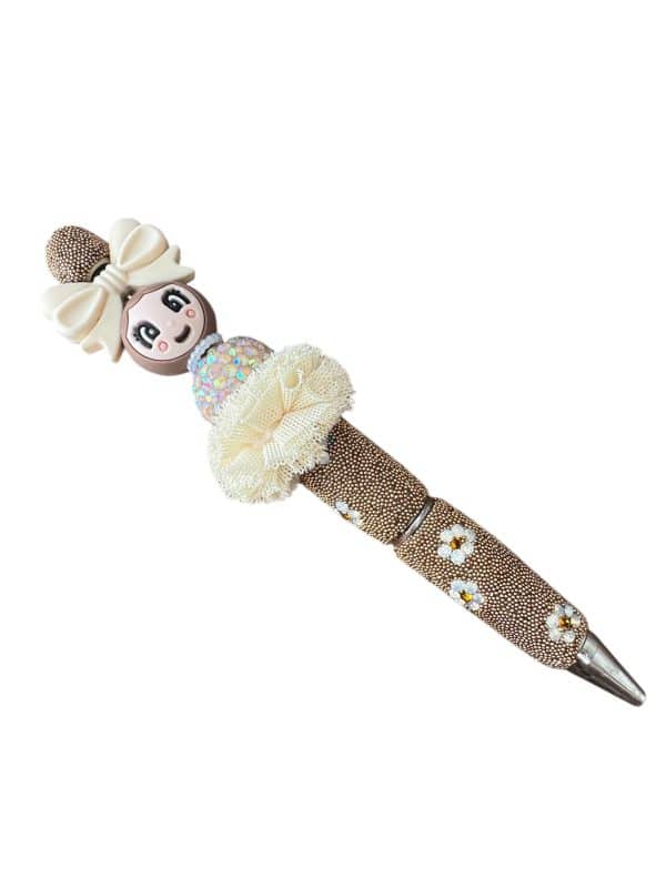 Strass pen goud meisje