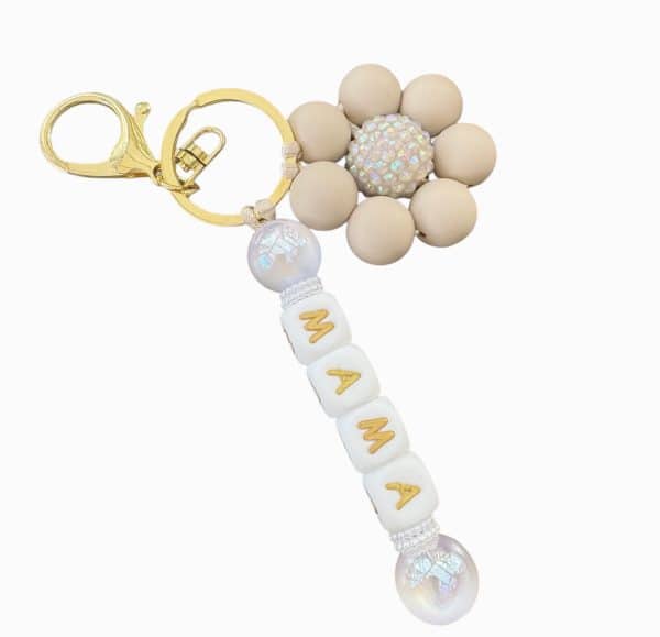 Custom Made Bloem Sleutelhanger met naam